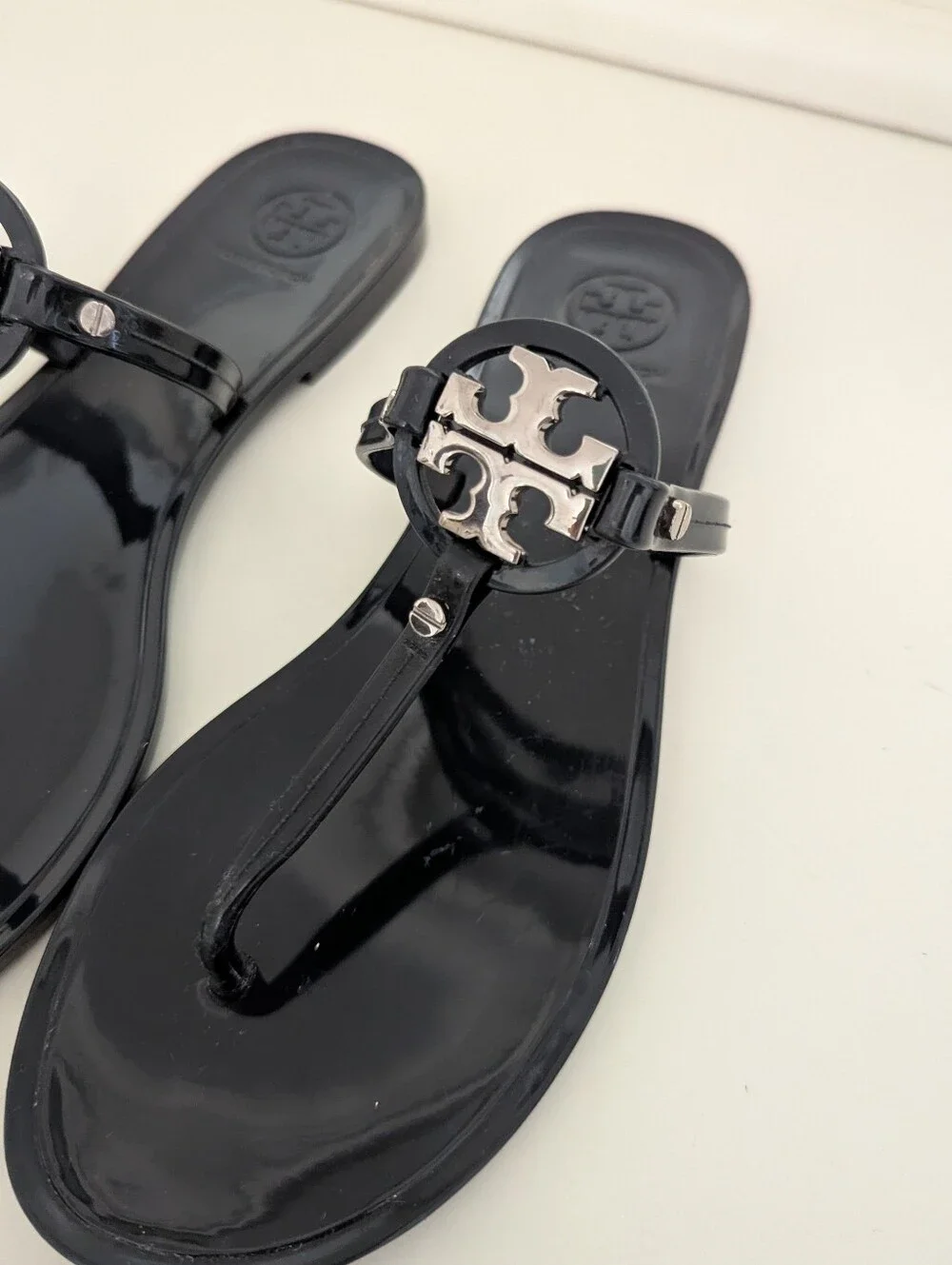 EUC! Tory Burch Mini Miller Sandal In Dark Blue Size 7